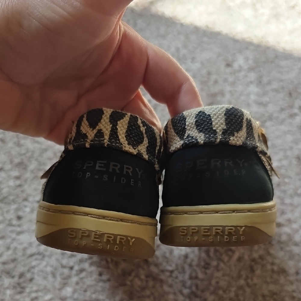 Sperry Black and Leopard Moccasins - Picture 5 of 7
